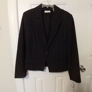 Black pinstripe blazer Amanda Smith New WT sz 12